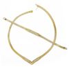 Image 6 : Fancy Italian 14k Gold Diamond V Link Chevron Necklace & Matching Bracelet Set