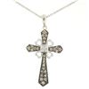 Image 1 : 14k White Gold .70 ctw Fancy Brown Diamonds on Black Cross Pendant w/ 18" Chain