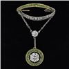 Image 6 : Antique Edwardian 18K Gold 2.53 ctw GIA Diamond & Demantoid Garnet Drop Pin Broo