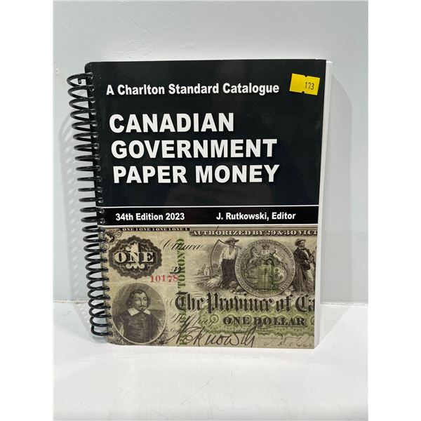 Charlton Catalogue - Canadian Government Paper Money 34th Edition 2023