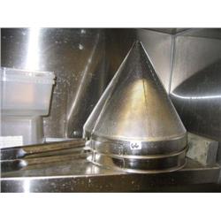 2 stainless china cap strainers