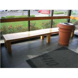 Backless oak waiting bench