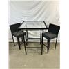 Image 1 : Glass Top Patio Bar Table & Chairs