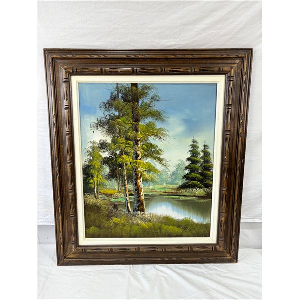 Framed Forest Painting