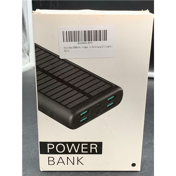 Solar Charger Power Bank 36800mAh, 5 Outputs Portable Charger, Fast Charging USB C Power Bank, IP67 