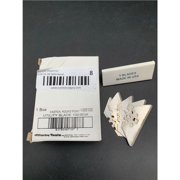 3 Notch, Round Point Utility Blades (100ct)