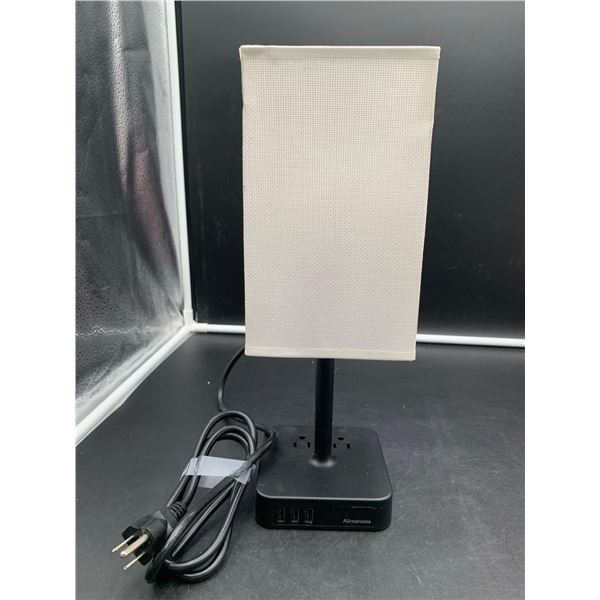 Small Table Lamp with Charging Station