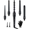 Image 1 : 5 in 1 Curling Iron Wand Set, Ohuhu Upgrade Curling Wand 5Pcs 0.35 to 1.25 Inch Interchangeable Cera