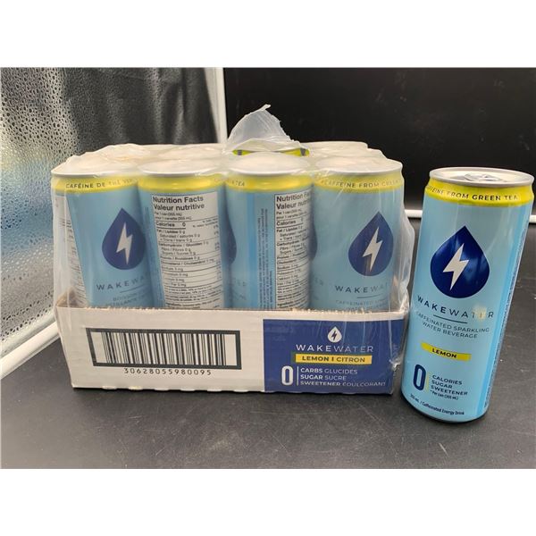 Wakewater Caffeinated Sparkling Water Beverage-Lemon (12 x 355ml)
