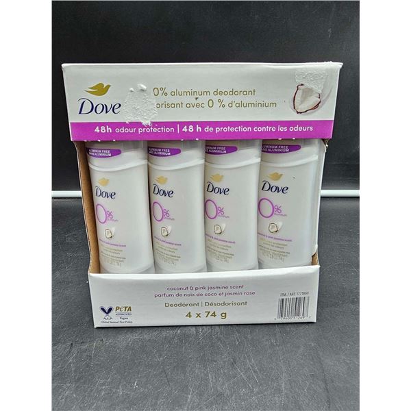 Dove Aluminum Free Deodorant-Coconut & Pink Jasmine Scent (4 x 74g)