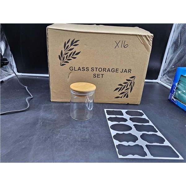 Glass Storage Jar Set (16ct)