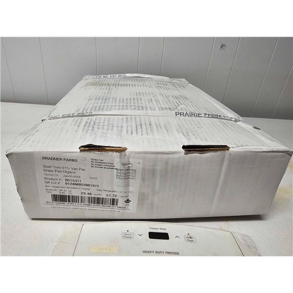***FROZEN*** Bradner Farms Grass Fed Organic Beef Trim 91% Vac-Pac - 51.72 Lbs
