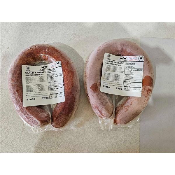 ***FROZEN*** Capital Meats  Gluten Free Garlic Sausage 2x750g