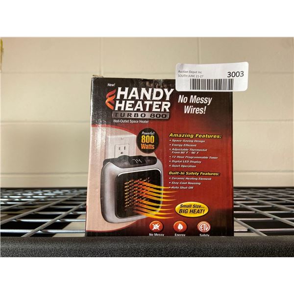 Handy Heater Turbo 800 wall outlet space heater