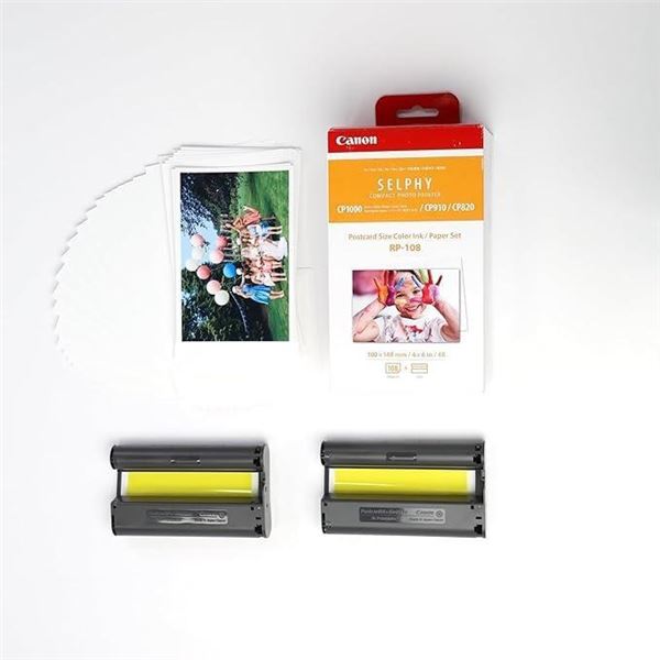 Canon Selphy CP postcard size printer paper and ink set for Canon compact photo printer