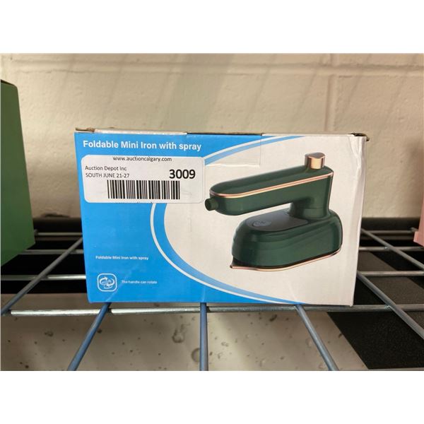 Foldable mini iron with spray function