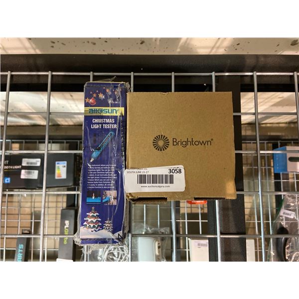 Combo lot of allosun Christmas light tester and Brightown 25 pack of C7 LED coloured light bulbs