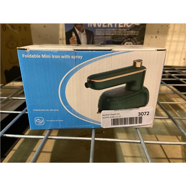 Foldable mini iron with spray function