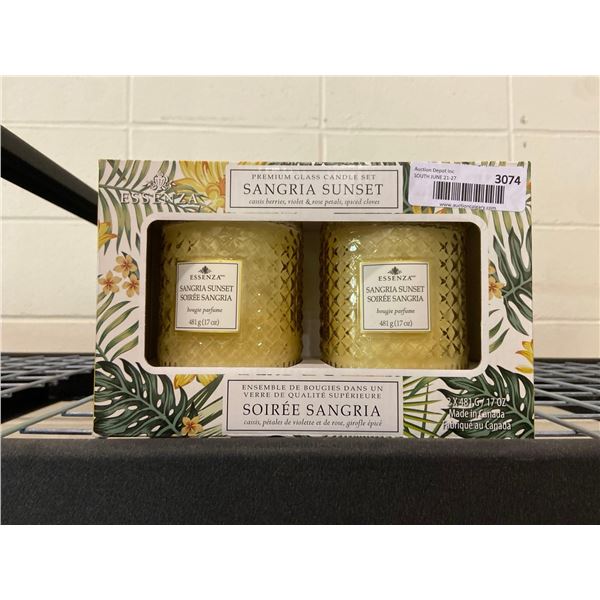 Sangria Sunset premium glass candle set