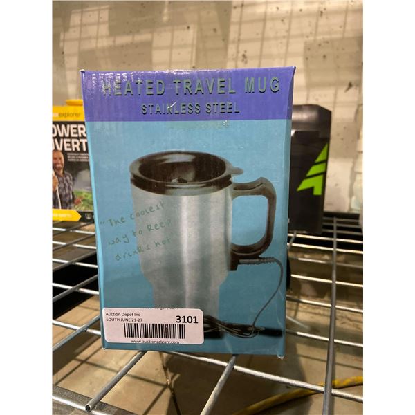 Heated Stainless Steel Travel Mug with 12 volt Connection