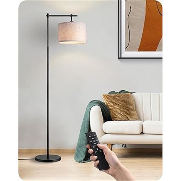 EDISHINE Dimmable Floor Lamp, 5 Color Temperature, Modern Standing Lamp with Remote Control & Beige 