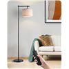 Image 1 : EDISHINE Dimmable Floor Lamp, 5 Color Temperature, Modern Standing Lamp with Remote Control & Beige 