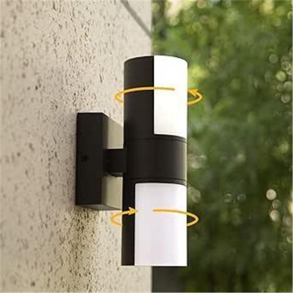 LUTEC CYRA Tubular Wall Light with a Combination of Anthracite Grey Aluminium Body