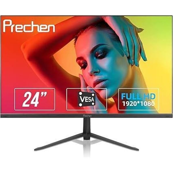24 Inch Computer Monitor, Prechen 3-Sided Frameless Gaming Screen FHD 1920x1080 LED Desktop Monitor 