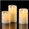 Image 1 : Hausware Flameless Candles Battery Operated Pillar Flickering Moving Wick Electric LED Candle Set Lo