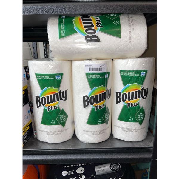 Lot of 4 Bounty Plus Paper Towel Rolls