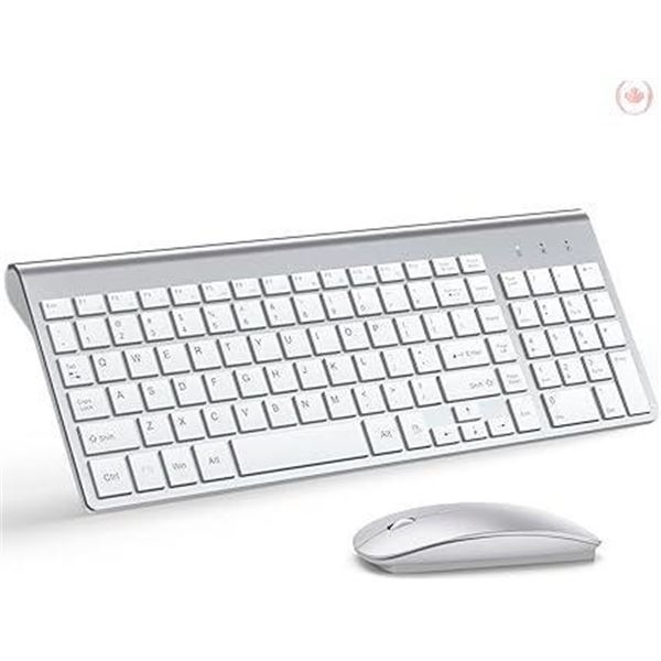 Wireless Keyboard and Mouse Ultra Slim Combo, TopMate 2.4G Silent Compact USB 2400DPI Mouse and Scis