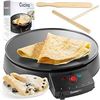 Image 1 : Crepe Maker and Non-Stick 12" Griddle- Electric Crepe Pan with Spreader and Recipes Included- Also u