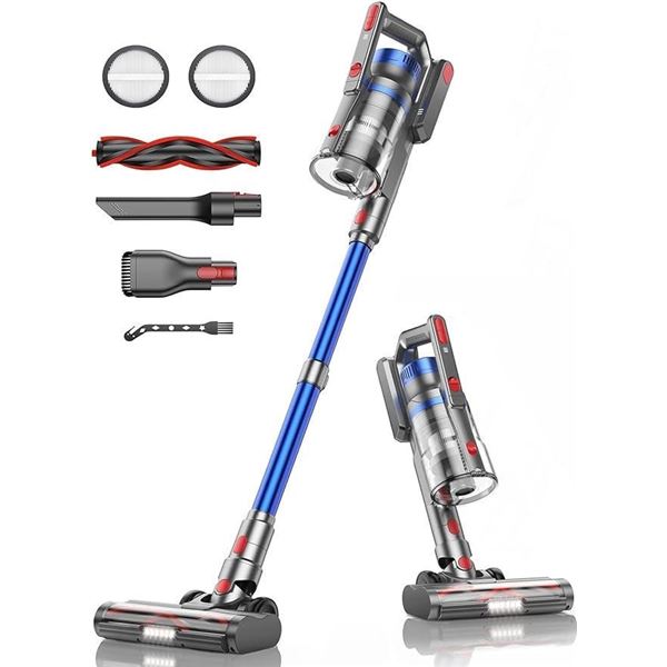 Cordless Vacuum Cleaner, 450W 38Kpa Powerful Stick Vacuum Cordless with 55min Detachable Battery, Va