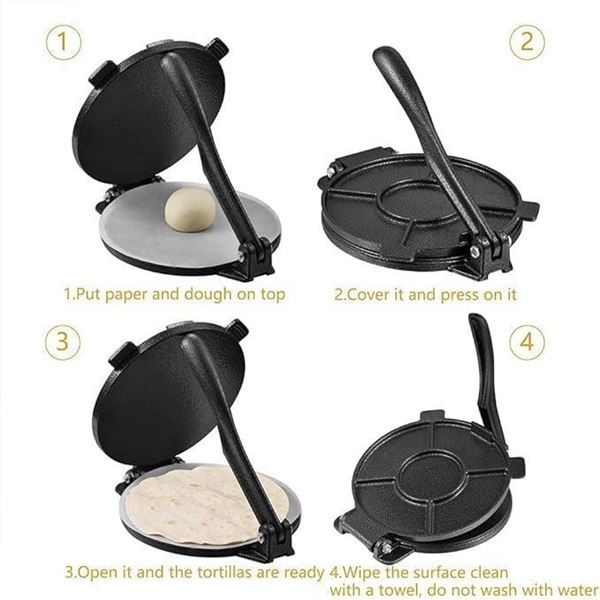 Pehtini Cast Iron Tortilla Press, Tortilla Maker, Heavy Duty Tortilla maker press
