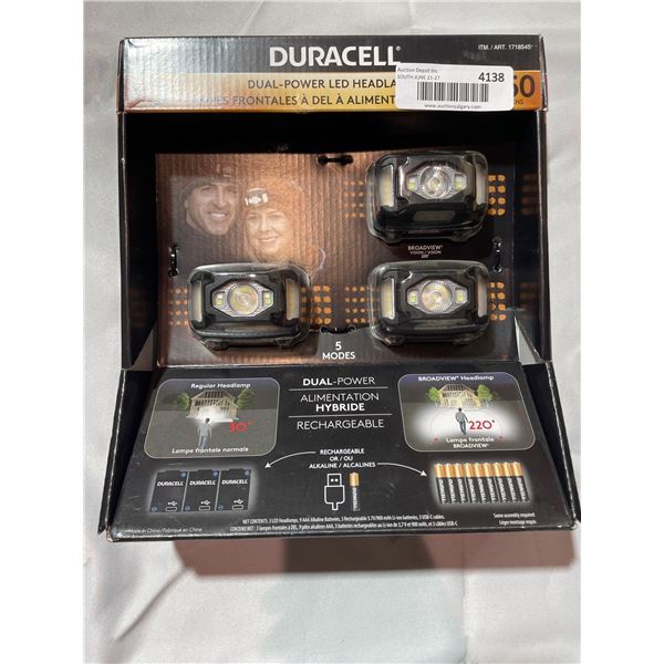 Duracell Dual Power LED Head Lamps 3 Pack