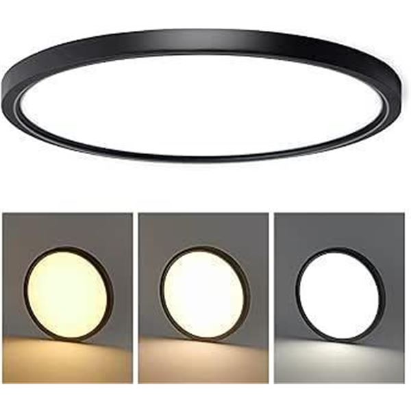 CycevSun 15.8 Inch  Dimmable LED Flush Mount Ceiling Light 3000K-4000K-5000K Selectable, Ultra Thin 