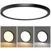 Image 1 : CycevSun 15.8 Inch  Dimmable LED Flush Mount Ceiling Light 3000K-4000K-5000K Selectable, Ultra Thin 