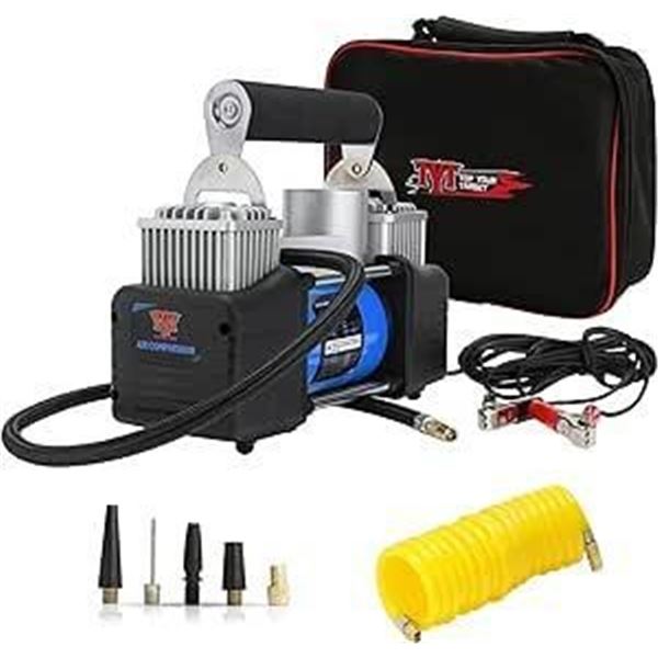TYT Tire Inflator AC/DC Electric Portable Digital Air Pump, 150 PSI 12V Air Compressor with Nozzle A