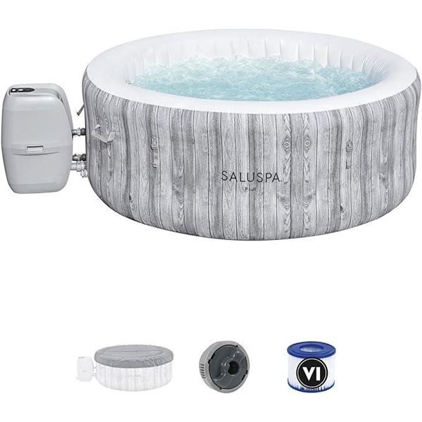 Bestway SaluSpa Fiji AirJet Large Round 2 to 4 Person Inflatable Hot Tub Portable Outdoor Spa with 1