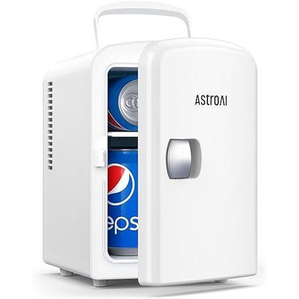 AstroAI Mini Fridge, 4 Liter/6 Can Portable Thermoelectric Cooler Refrigerators for Skincare, Bevera