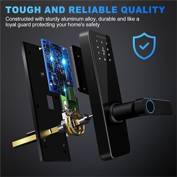 Keyless Entry Smart Door Lock, Smart Locks for Front Door, Fingerprint Door Lock, Electronic Keypad 