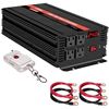 Image 1 : 2000 Watt Pure Sine Wave Inverter 24V DC to 110v/120v AC Car Power Inverter with 4 AC Outlets & 1 US