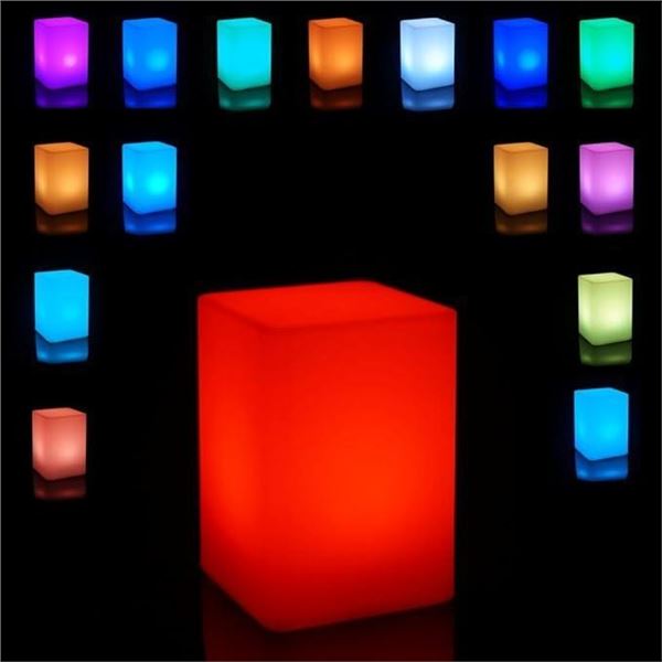 Mr.Go 10cm/4-inch Rechargeable LED Light Cube, Color Changing LED Cube Lamp, Square Night Light for 