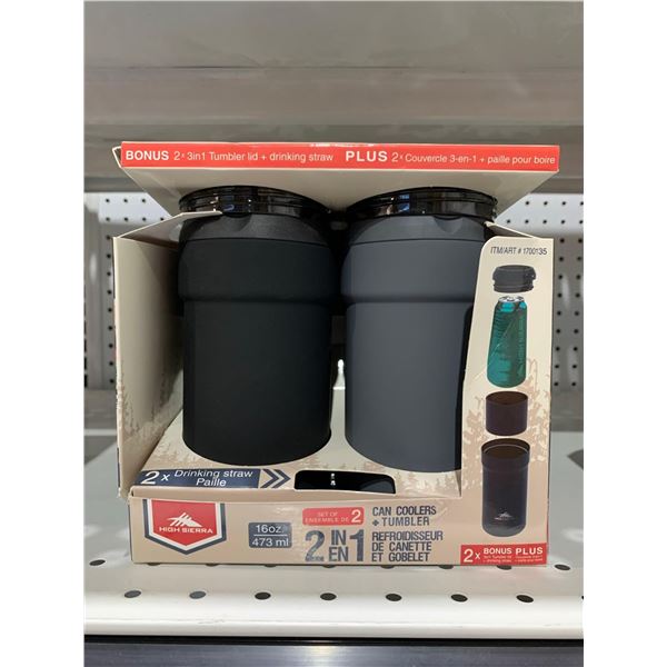 High Sierra Set of 2 Can & Coolers + Tumbler