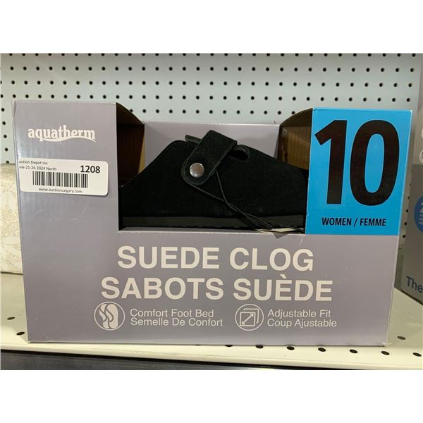 Aquatherm Suede Clog Womens Size 10