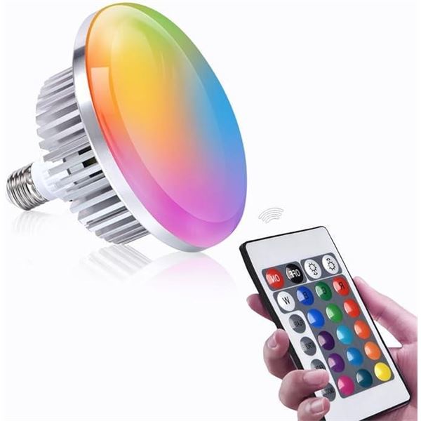 Zingbabu RGB Light Bulbs, 150W Dimmable Led Light Bulbs, 3200-6000K Spiral Color Changing Lamp, 24 C
