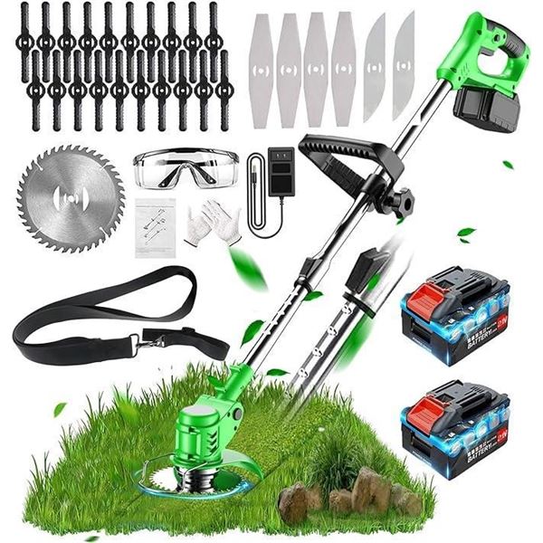 Krneaoch Weed Wacker 21v 15cm Cutting Diameter Weed Eater Battery Powered with 27 Indivual Blade Str
