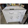 Image 1 : Bathroom Vanity Base - White - 2 Drawer, 3 Cupboard  - 35x22x34"