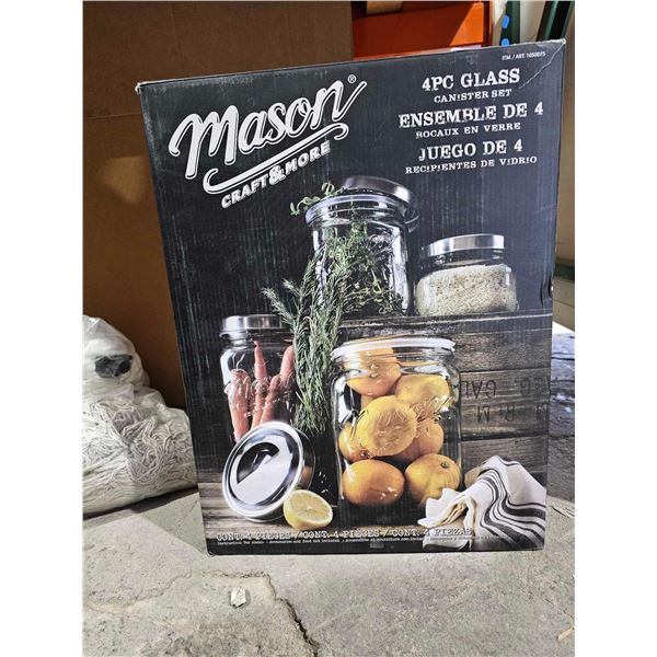 Mason Carft & More 4 Pc Glass Canister Set