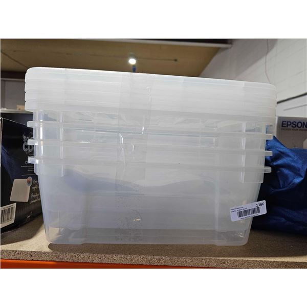 Lot of 4 Medium Sized Storage Containers with lids